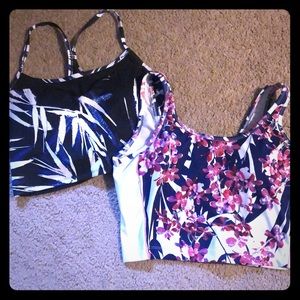 Two Fabletics crop top/sports bra size M